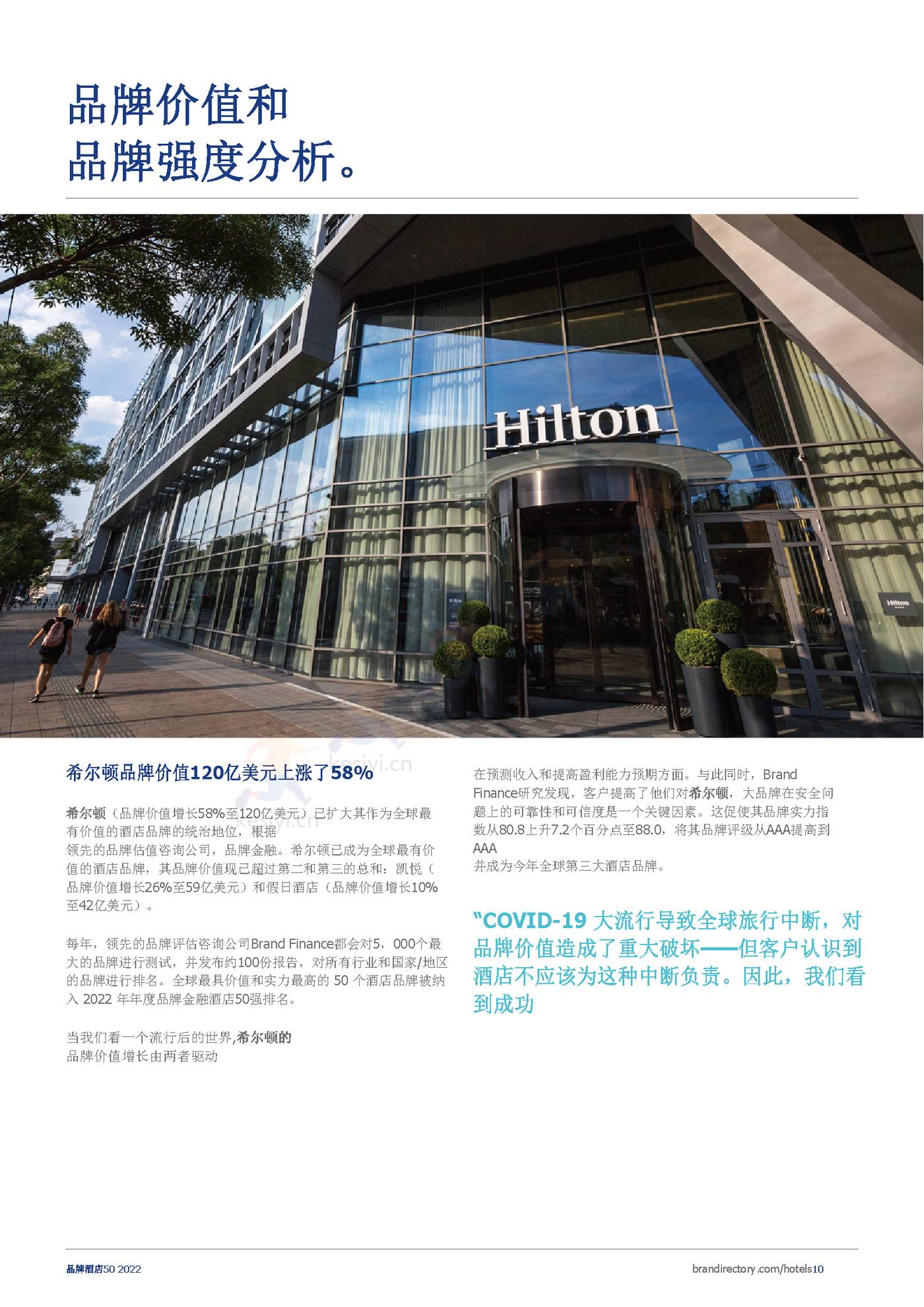 2022年酒店品牌50强报告(英译中)-Brand Finance 2022年酒店品牌50强报告(英译中)-Brand Finance