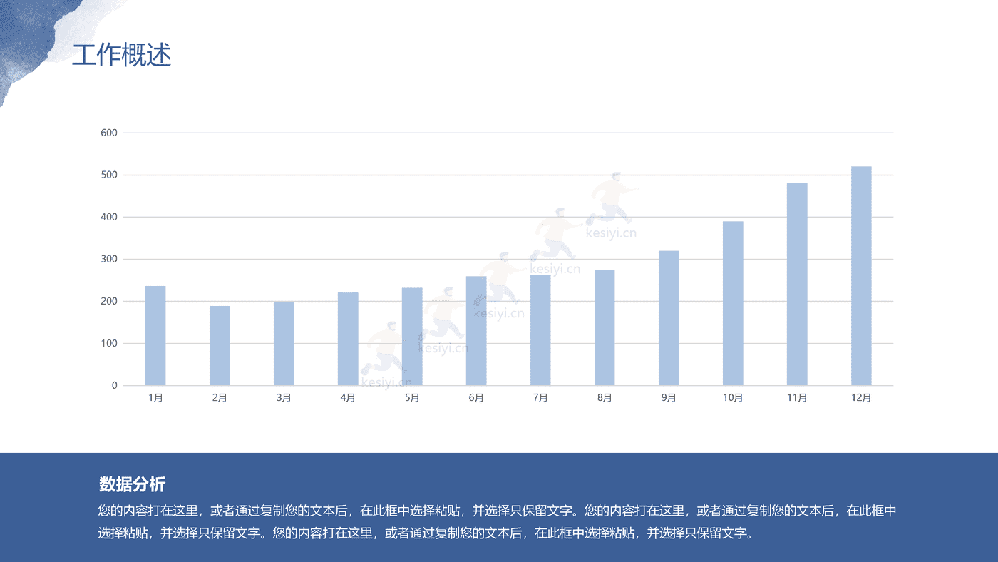 冬季主题水彩风年终总结PPT模板